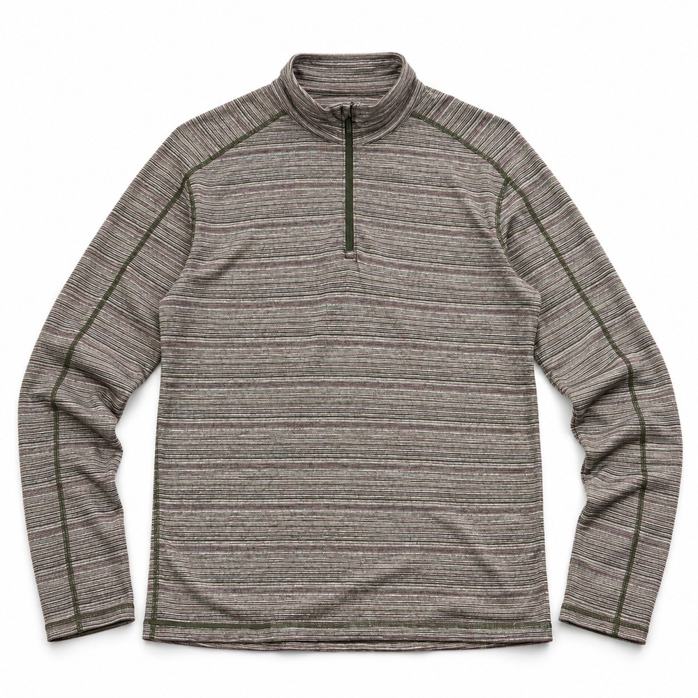Lululemon Half Zip Pullover Size 8 Green Purple Striped Long Sleeve